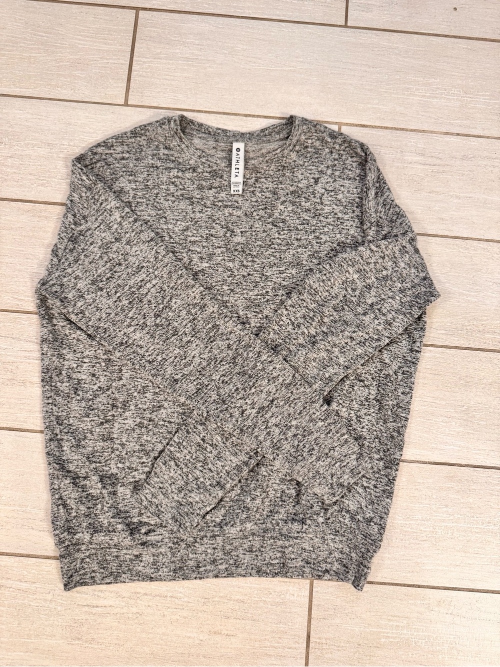 Athleta Grey Marled Crewneck Sweater